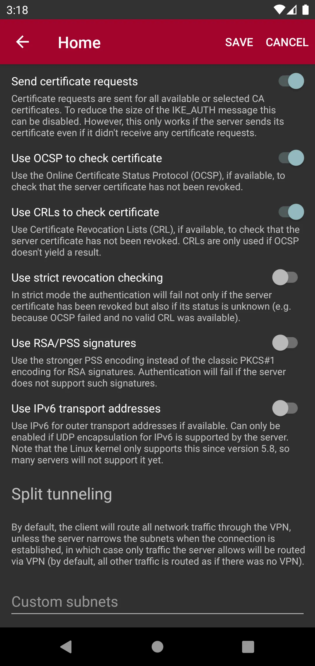 strongSwan VPN Client | Indus Appstore | Screenshot