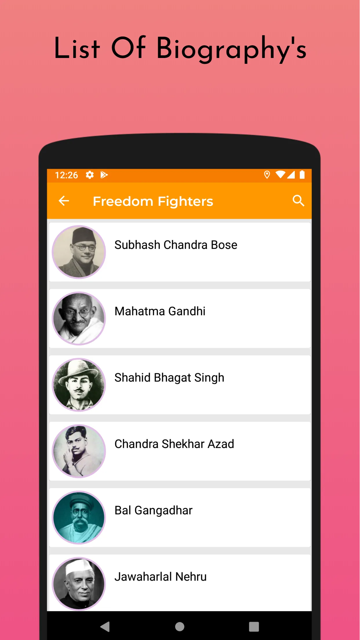 Biography of Famous Persons | Indus Appstore | Screenshot