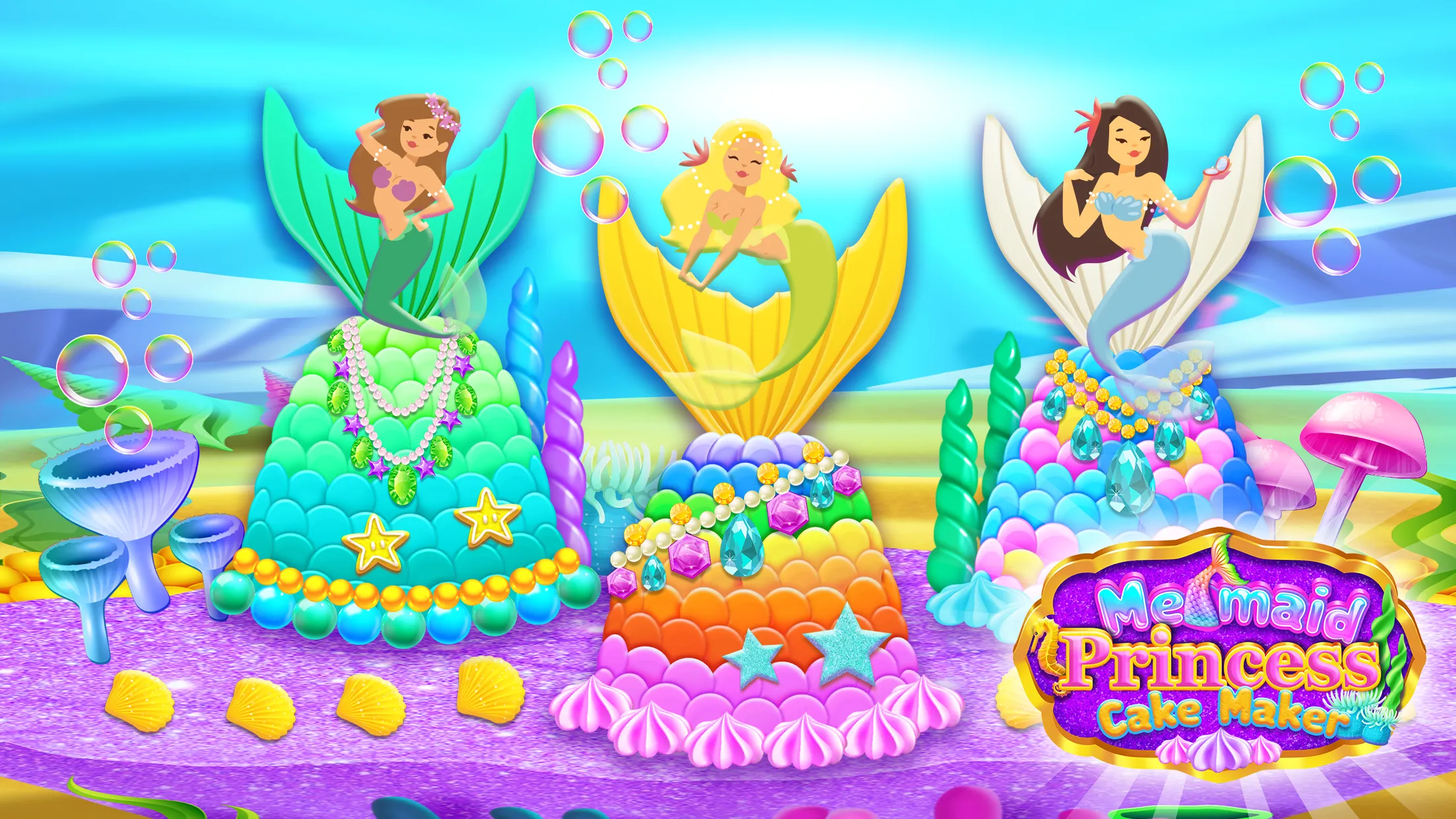 Mermaid Glitter Cake Maker | Indus Appstore | Screenshot