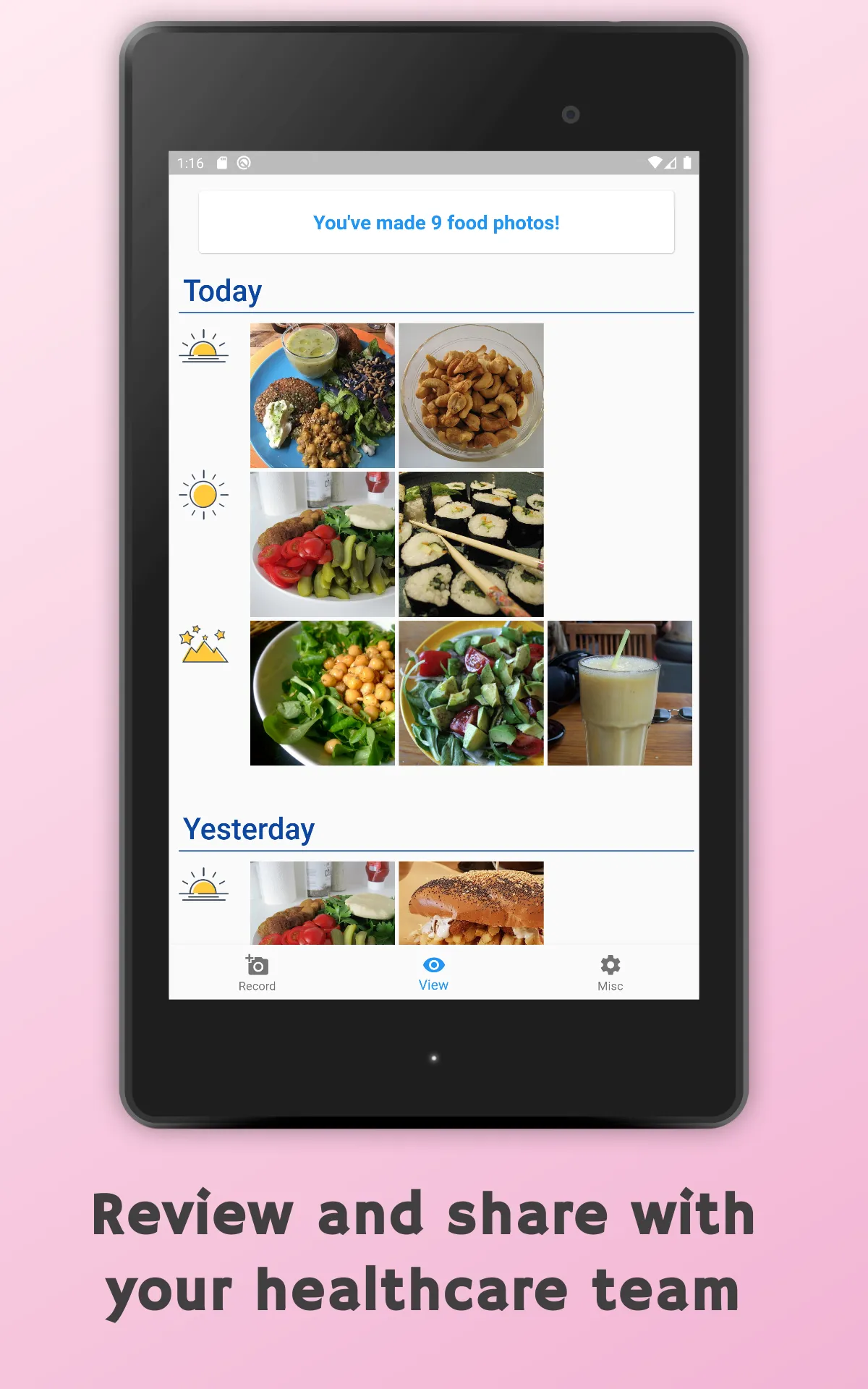 FoodView: Easy food diary | Indus Appstore | Screenshot