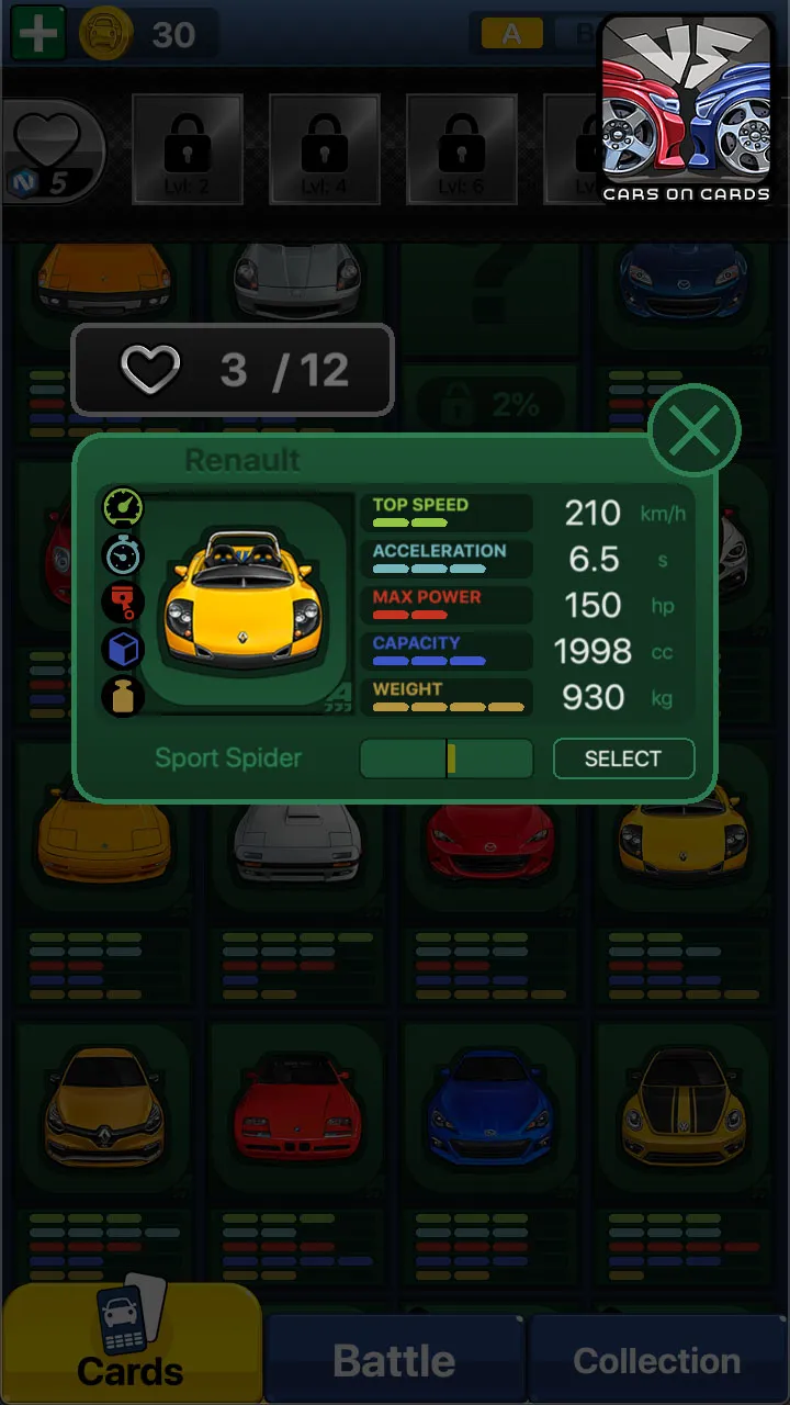 Cars on Cards | Indus Appstore | Screenshot