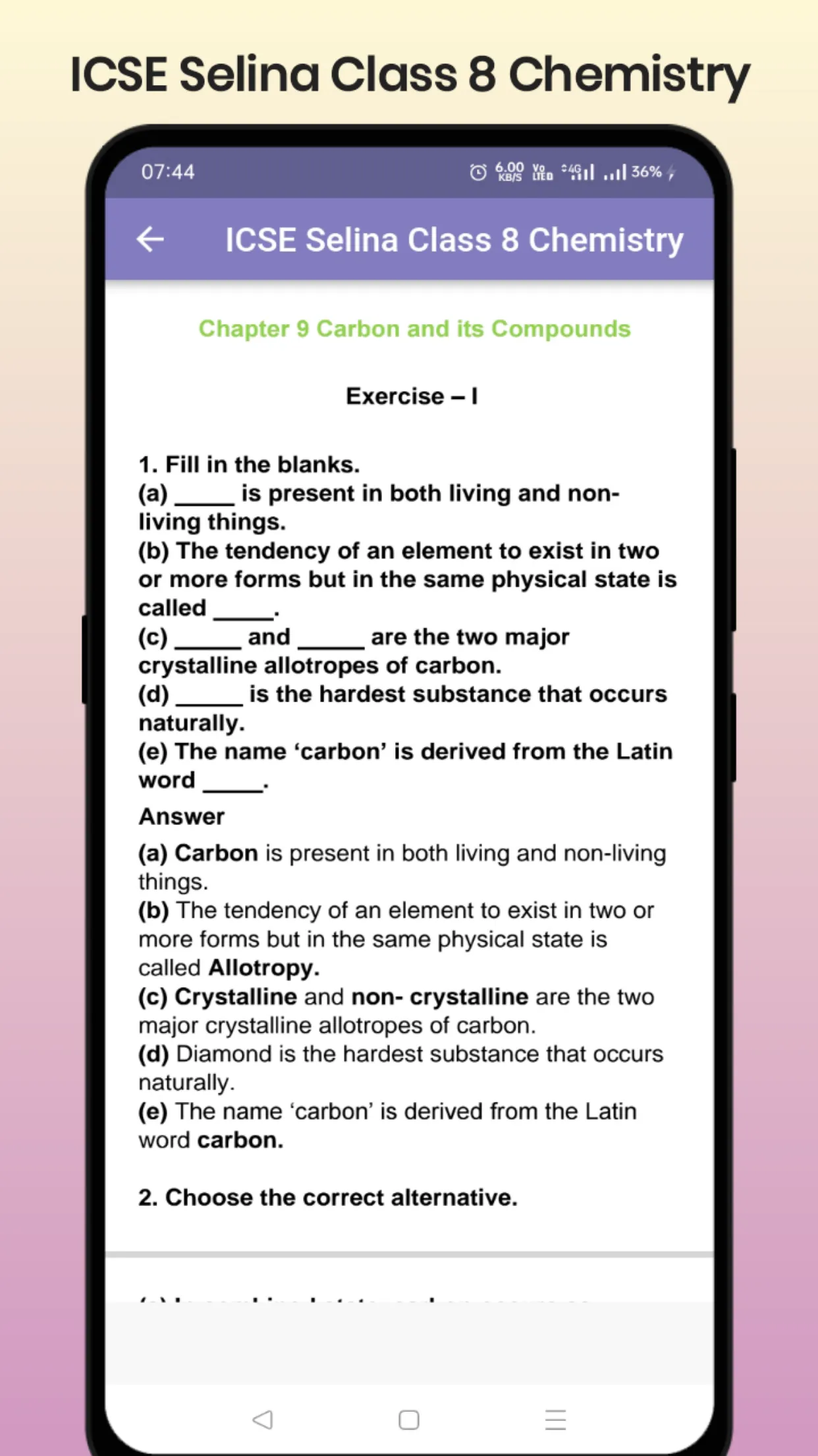 ICSE Selina Class 8 Chemistry | Indus Appstore | Screenshot