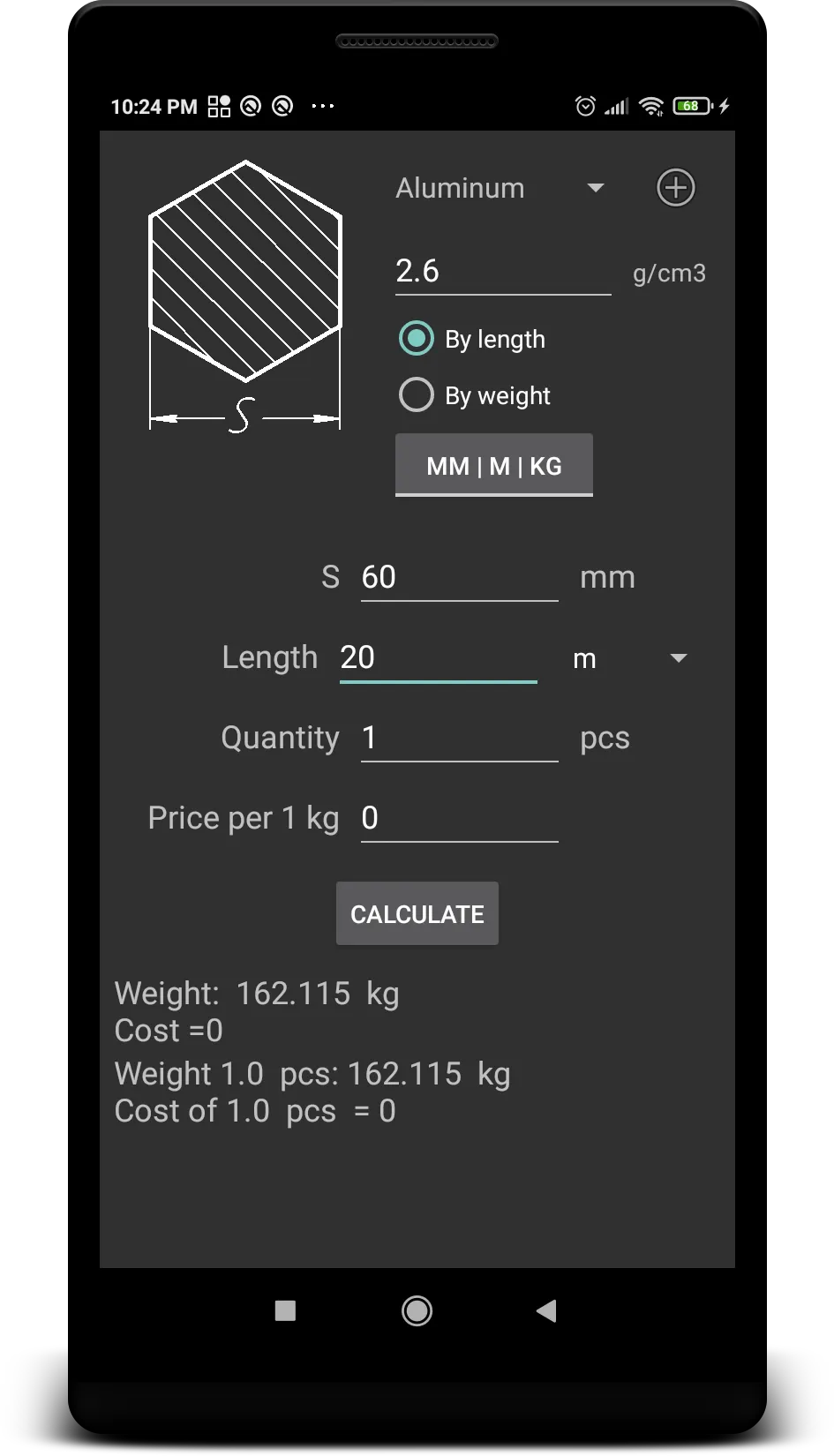 Metal Weight  Calculator | Indus Appstore | Screenshot