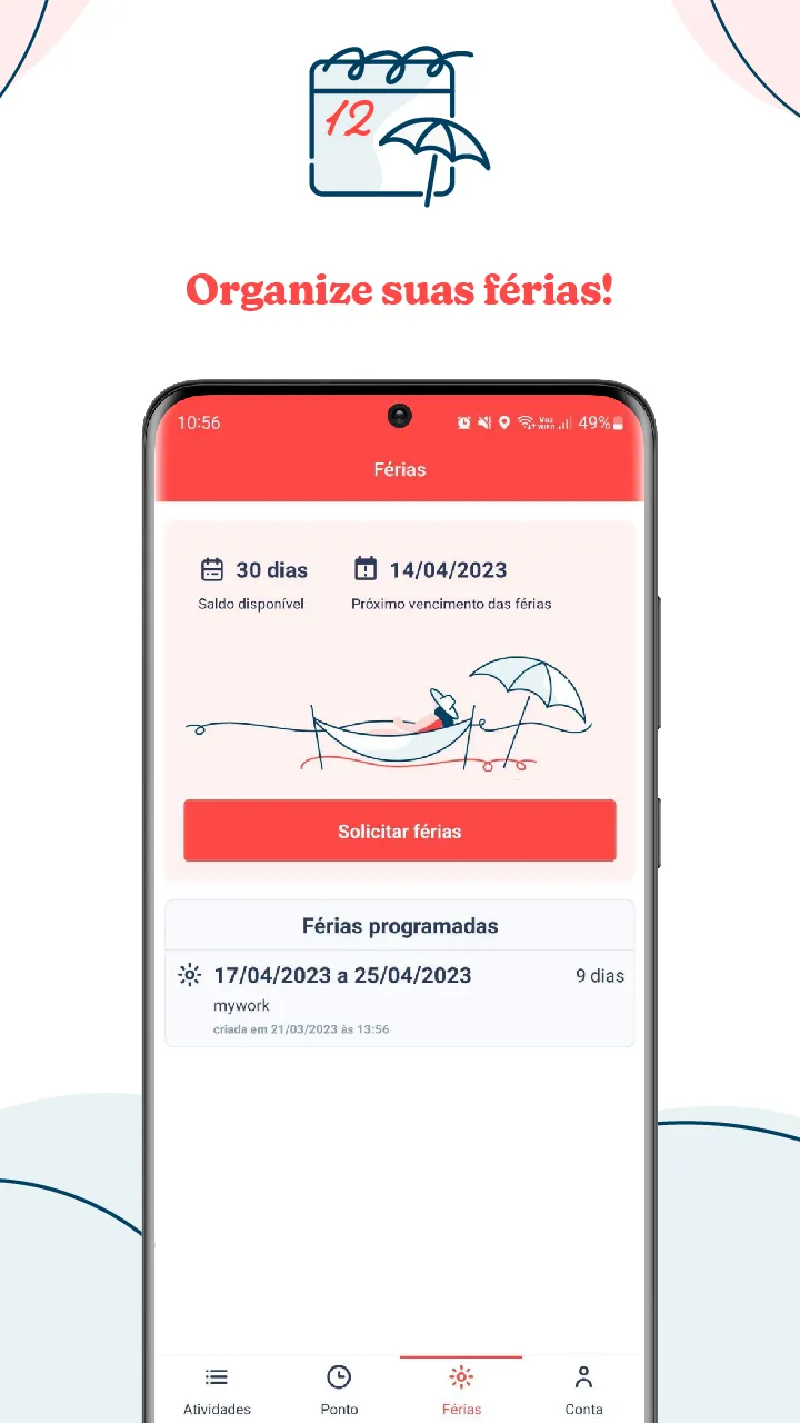 mywork: Ponto e Férias | Indus Appstore | Screenshot