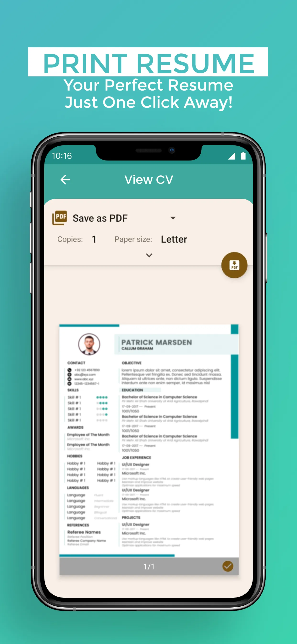 Resume Builder - PDF CV Maker | Indus Appstore | Screenshot