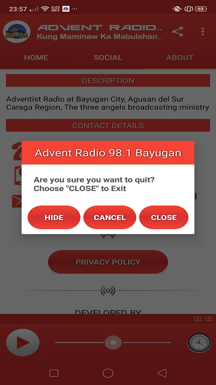 Advent Radio 98.1 Bayugan | Indus Appstore | Screenshot