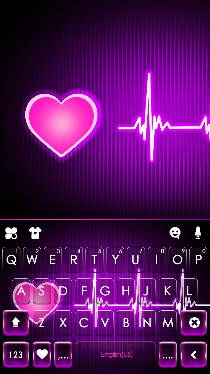 Neon Pink Heartbeat Theme | Indus Appstore | Screenshot