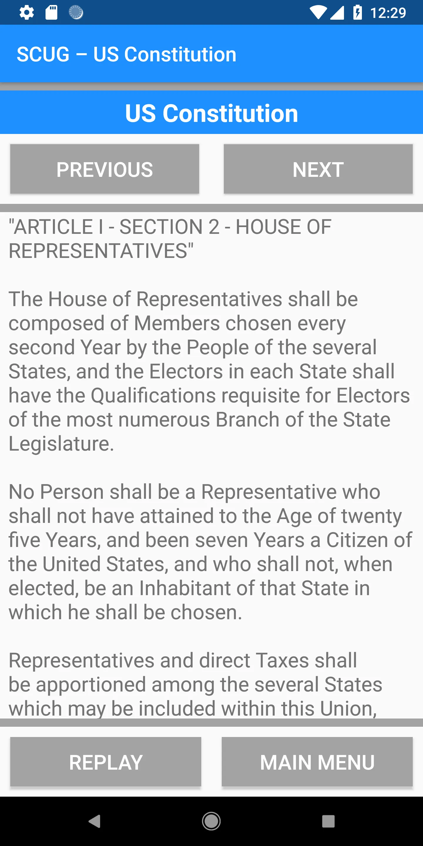 SCUG - US Constitution - Voice | Indus Appstore | Screenshot