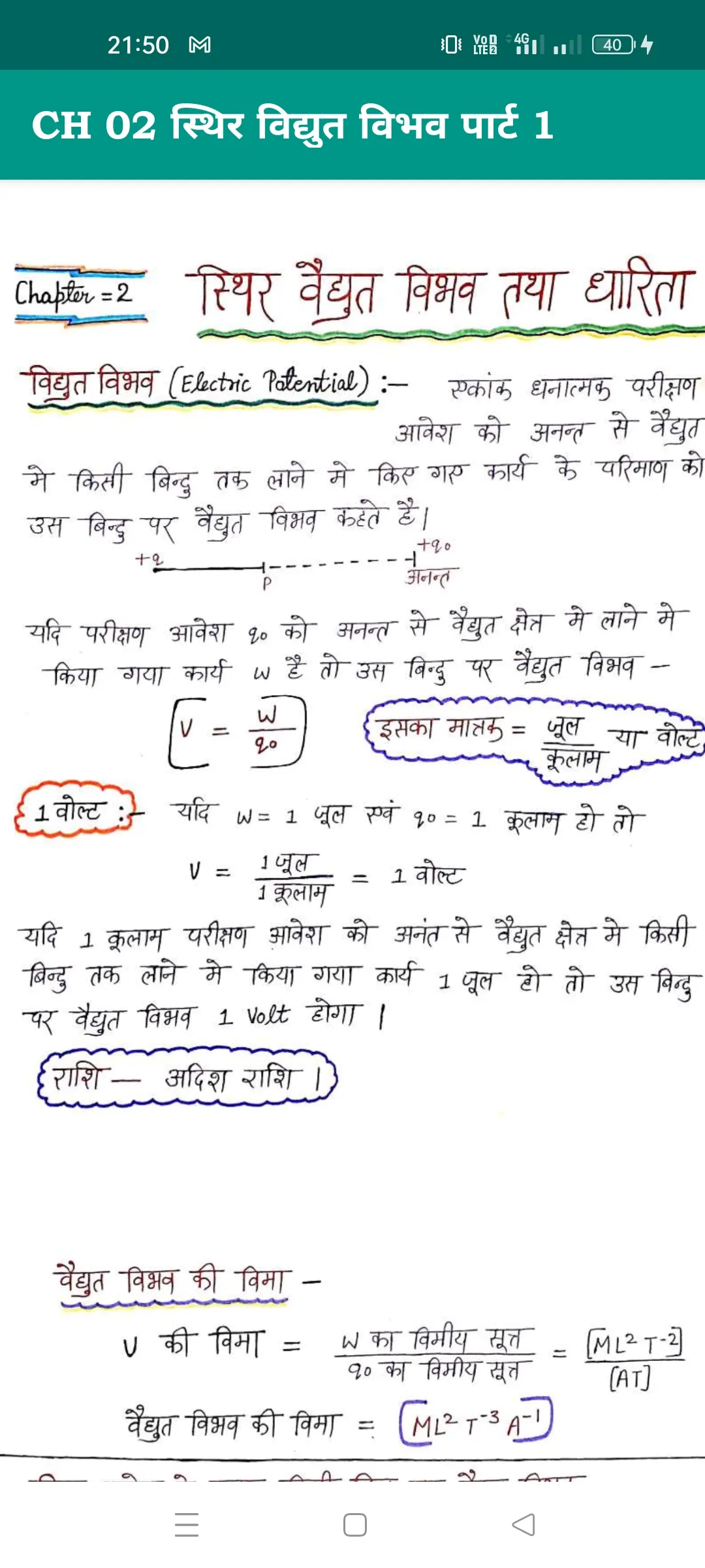 Physics Class 12 Notes Hindi | Indus Appstore | Screenshot