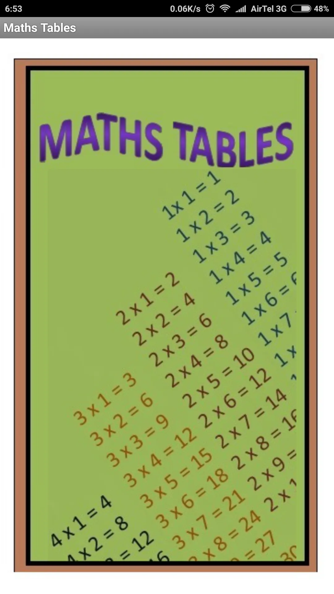 Maths Tables | Indus Appstore | Screenshot