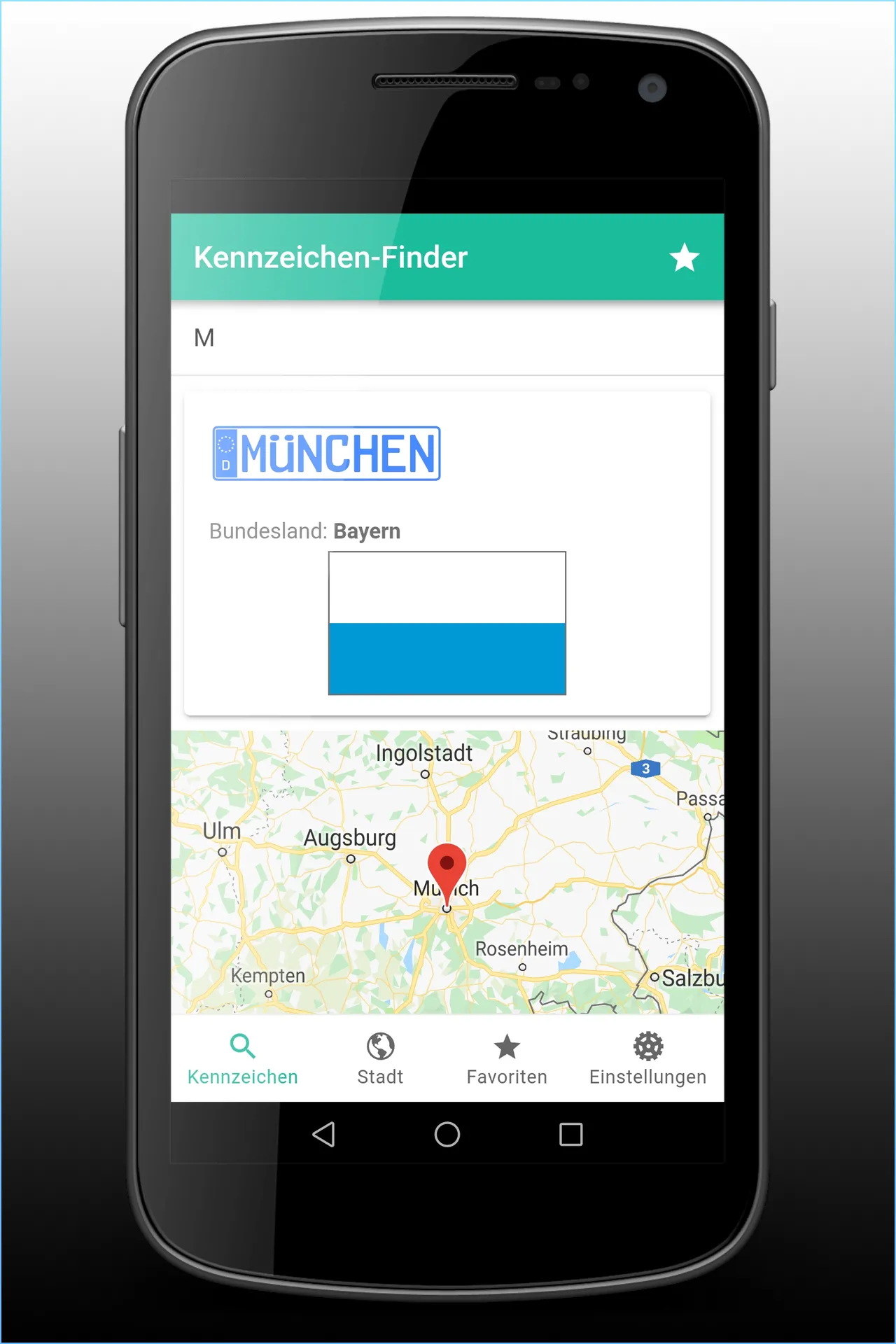 Kennzeichen-Finder mit Karte | Indus Appstore | Screenshot