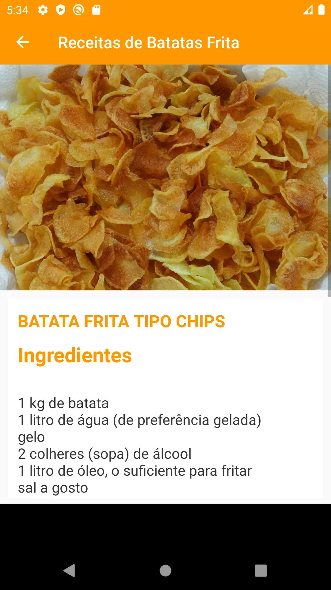 Receitas de Batatas Frita | Indus Appstore | Screenshot