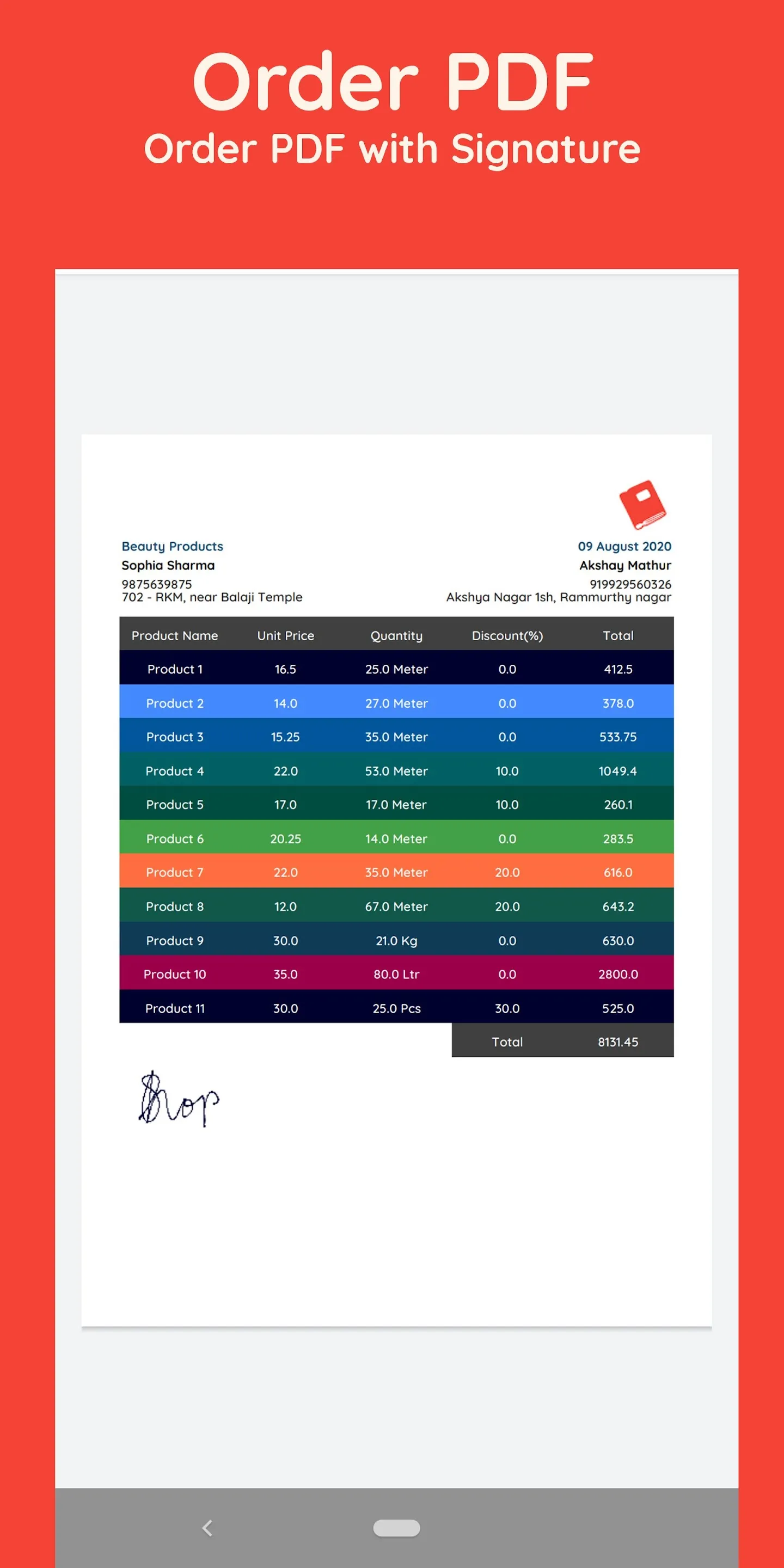 Order Book - Manage Business | Indus Appstore | Screenshot