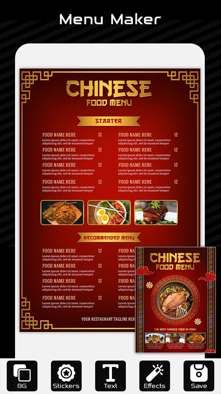 Menu Maker - Vintage Design | Indus Appstore | Screenshot