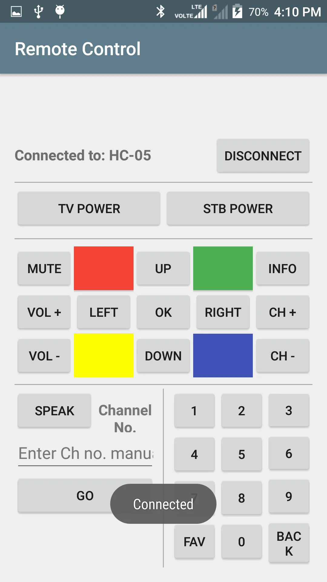 Remote Control with Arduino BT | Indus Appstore | Screenshot