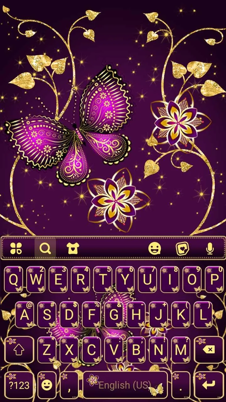 Pink Gold Butterfly Theme | Indus Appstore | Screenshot