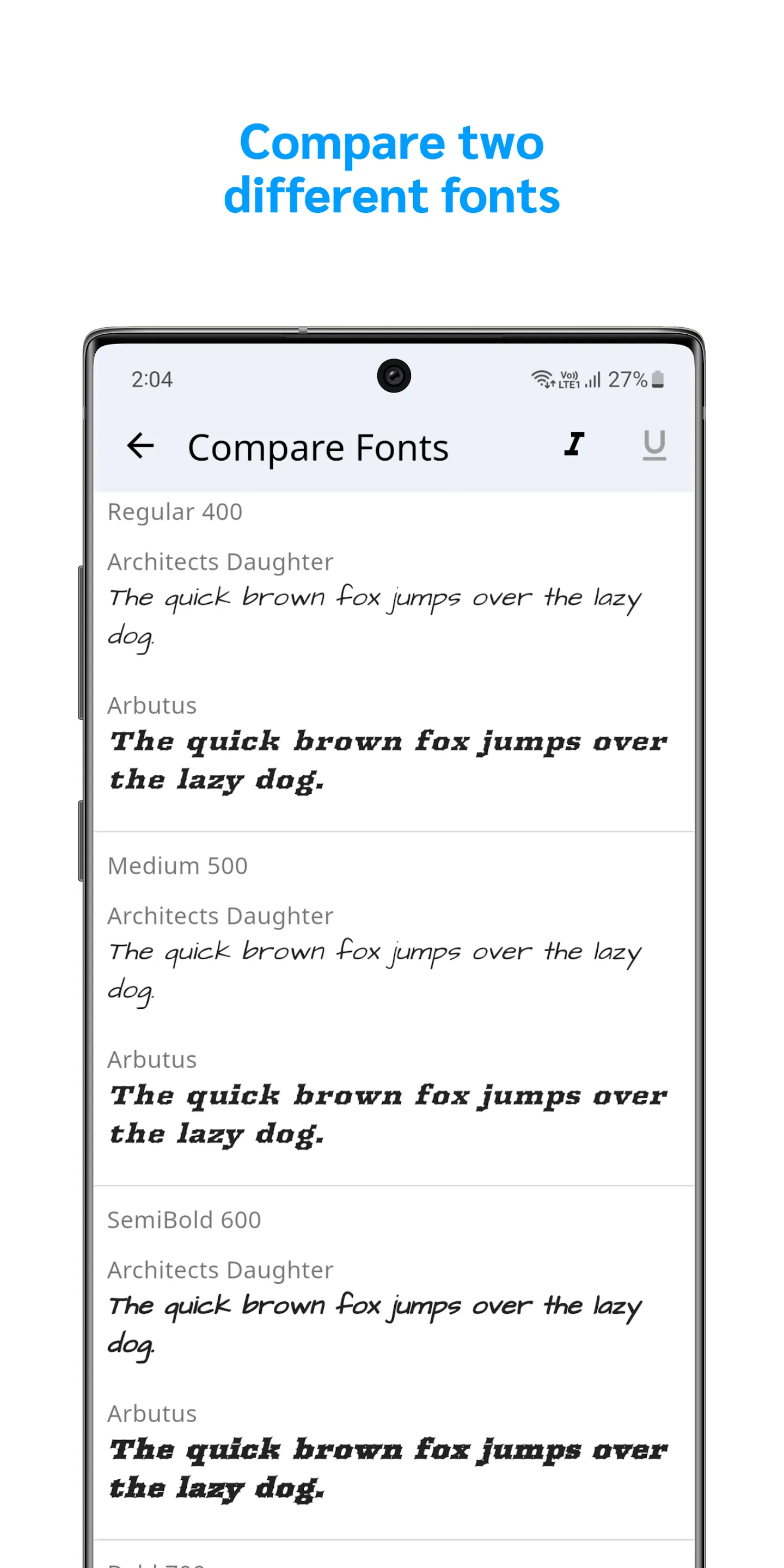 Font Gallery | Indus Appstore | Screenshot