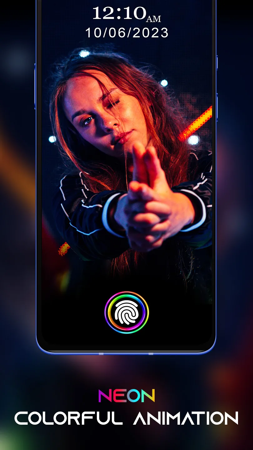 Neon Fingerprint Animation | Indus Appstore | Screenshot