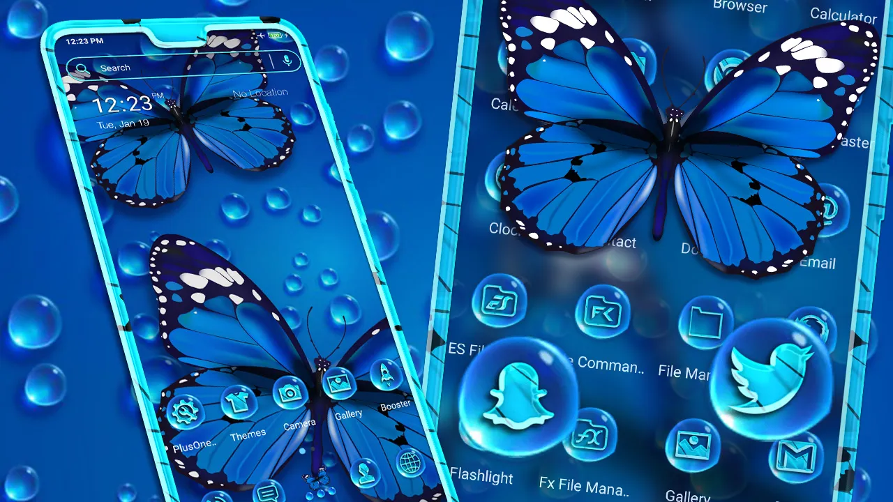 Blue Butterfly Launcher Theme | Indus Appstore | Screenshot
