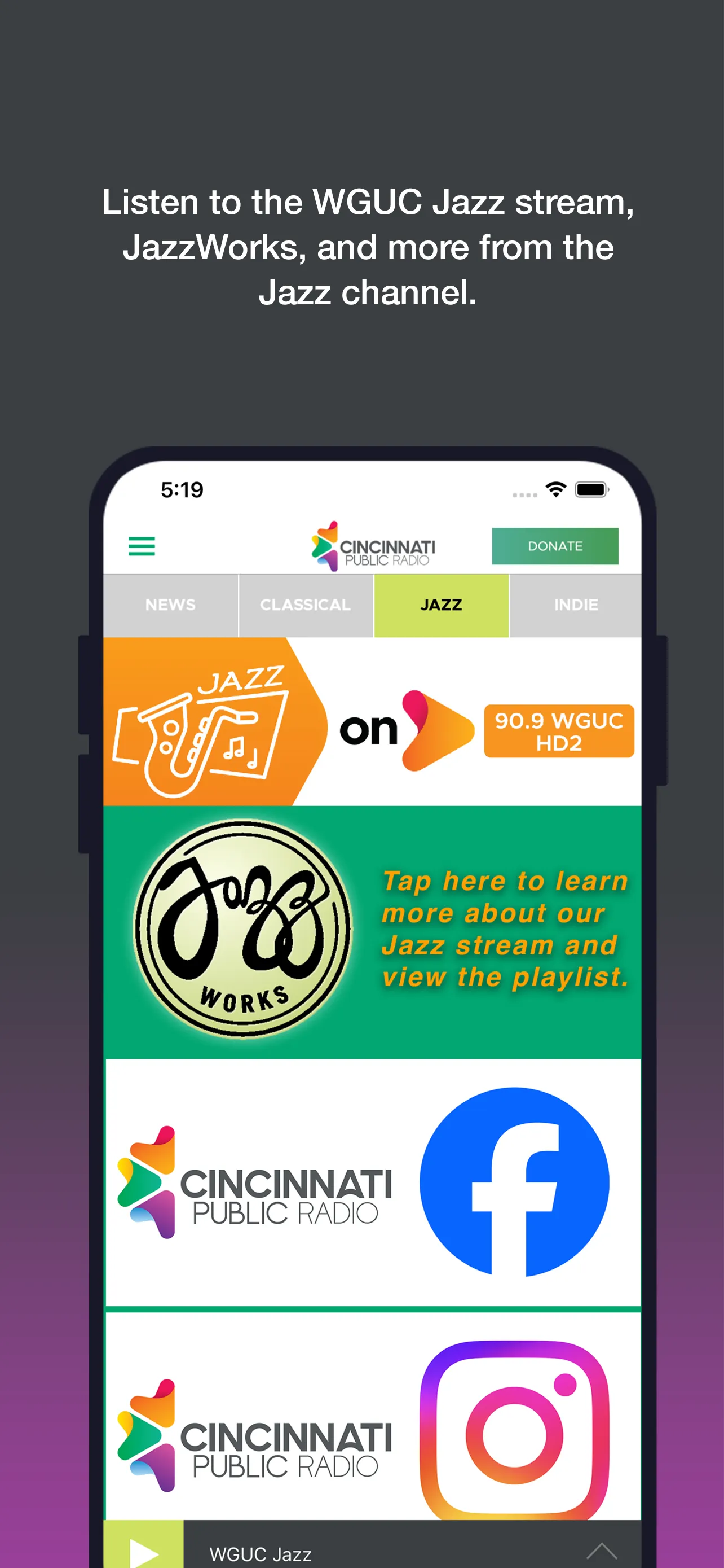 Cincinnati Public Radio | Indus Appstore | Screenshot