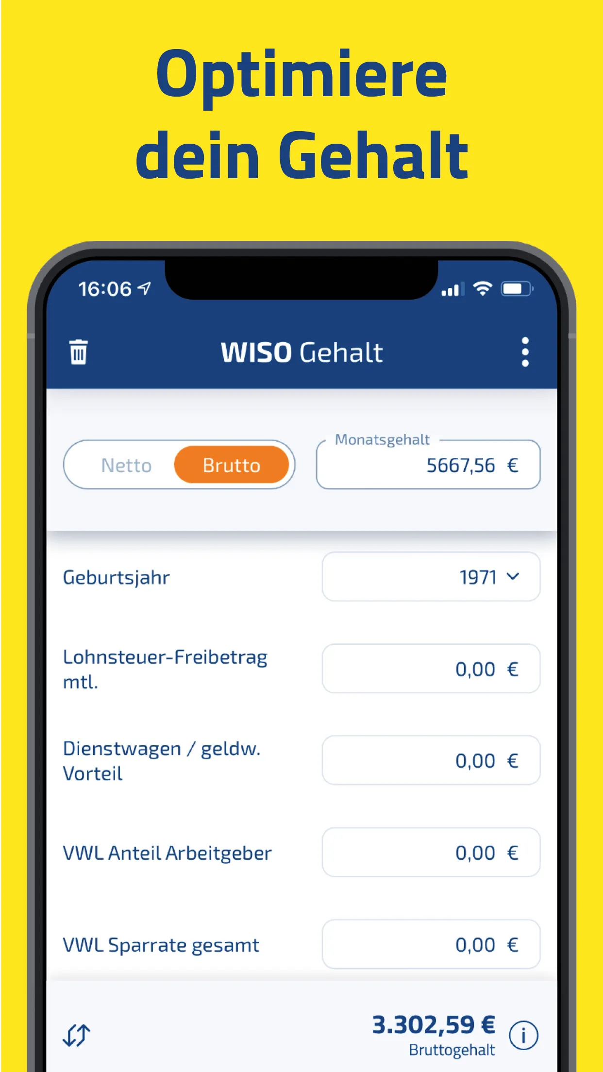 WISO Gehalt – Brutto Netto | Indus Appstore | Screenshot