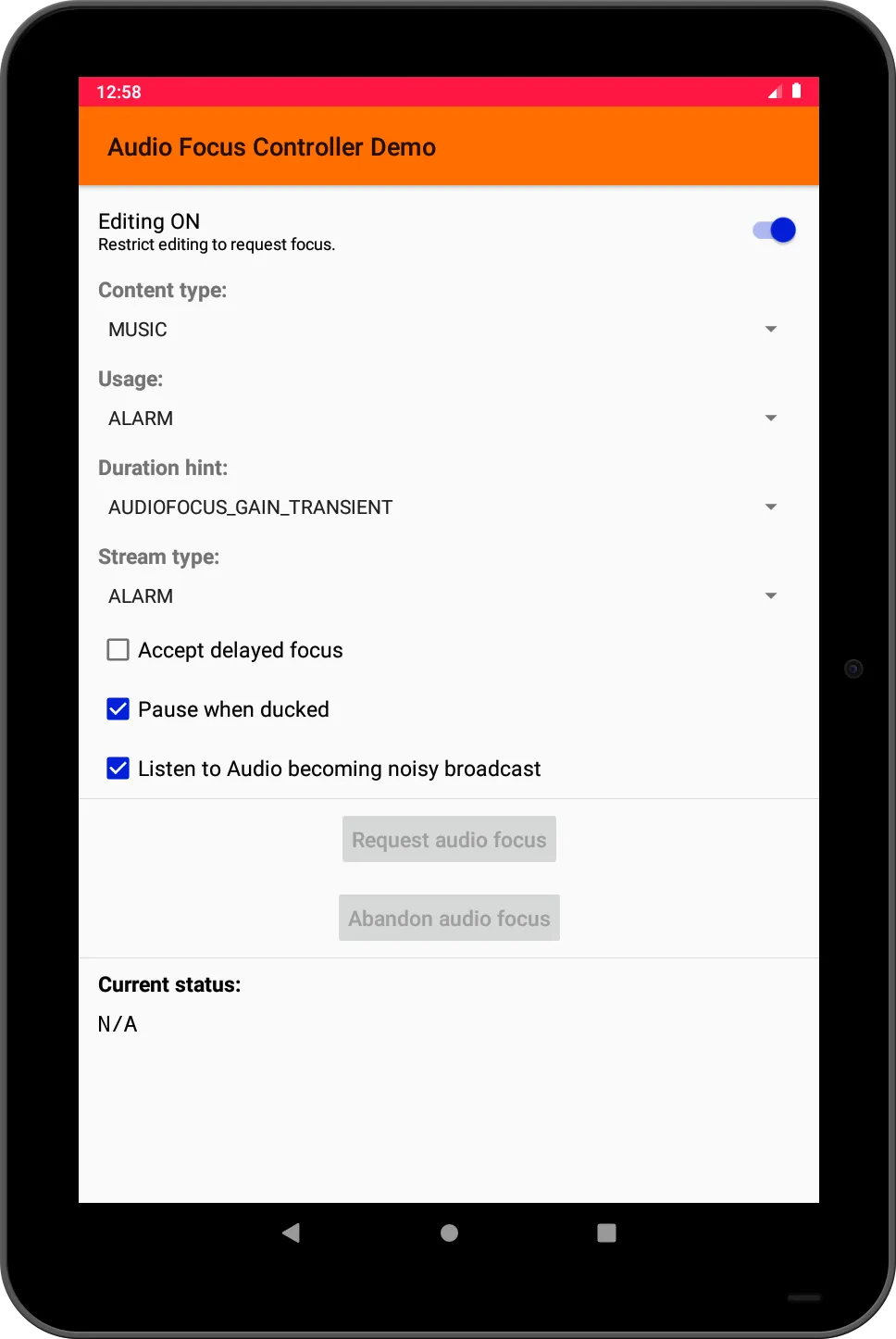 Audio Focus Controller Demo | Indus Appstore | Screenshot