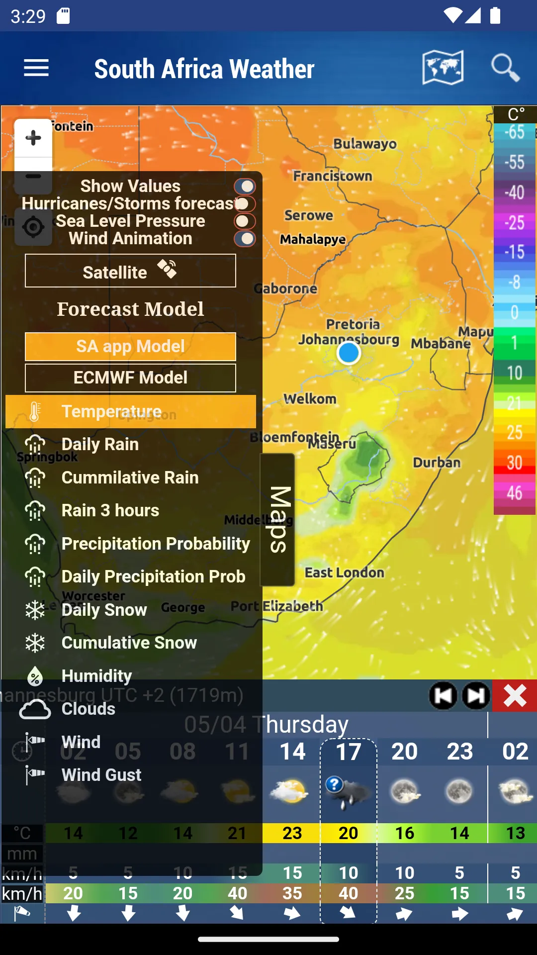 South Africa Weather | Indus Appstore | Screenshot