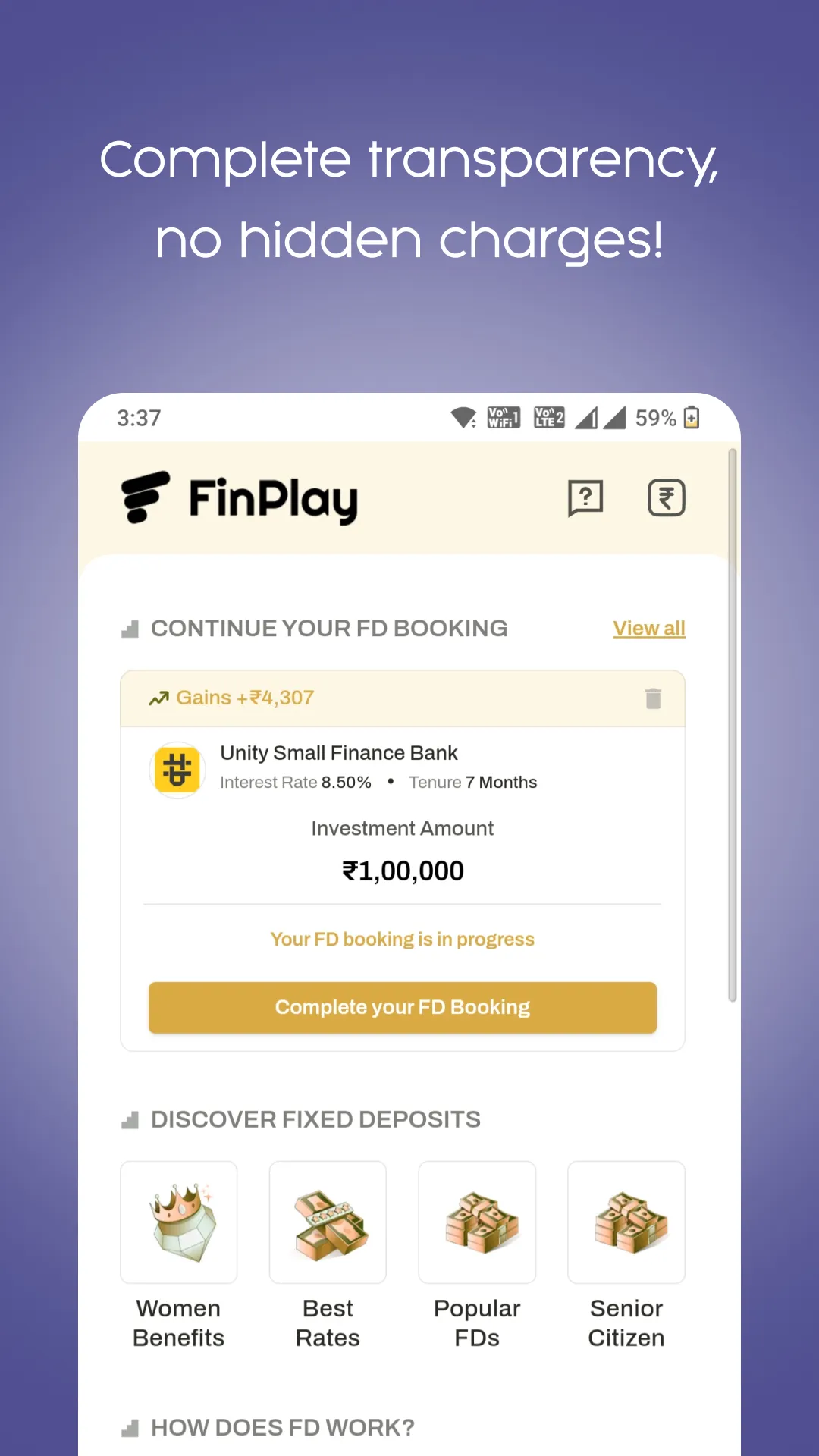 FinPlay: Earn 9.5% PA on FD | Indus Appstore | Screenshot