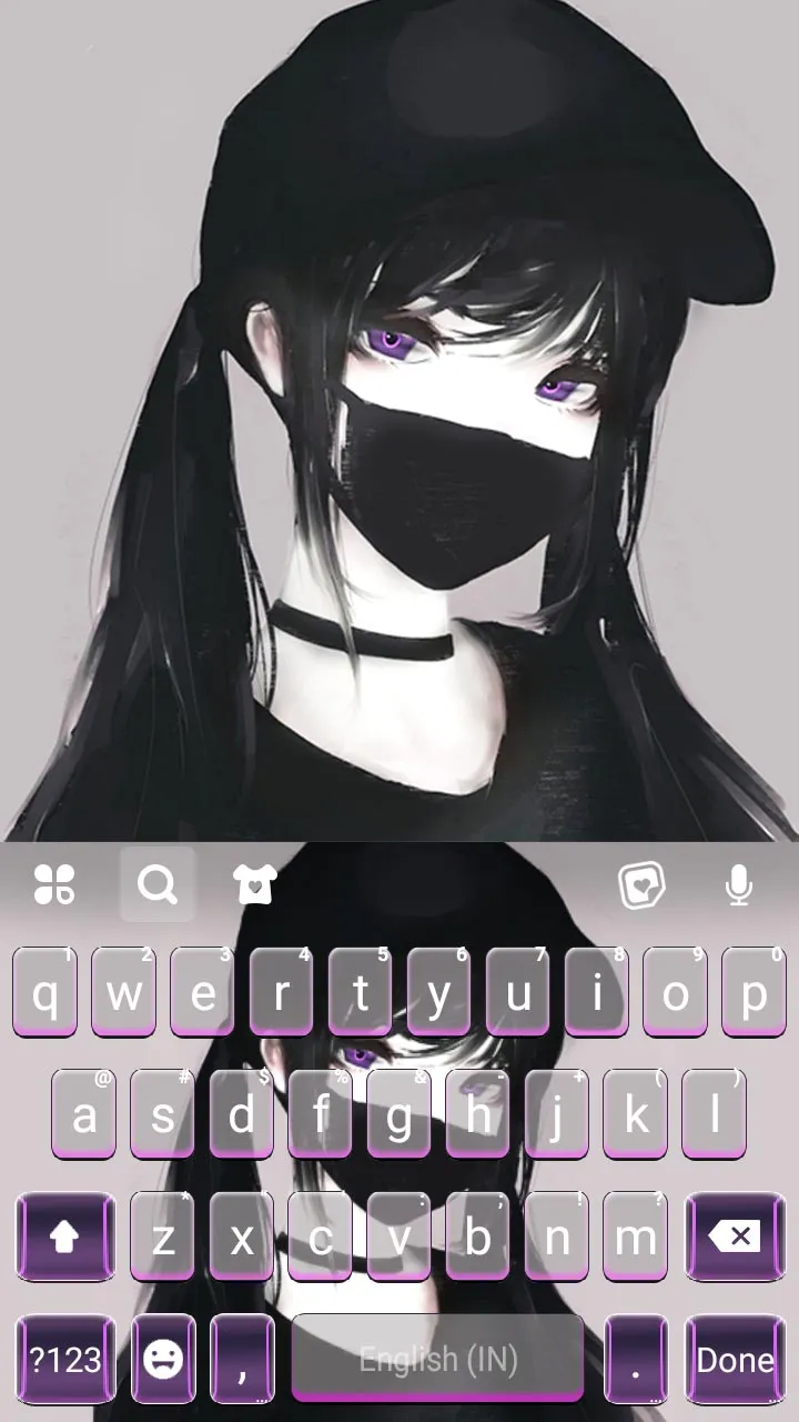 Cool Girl Mask Keyboard Backgr | Indus Appstore | Screenshot