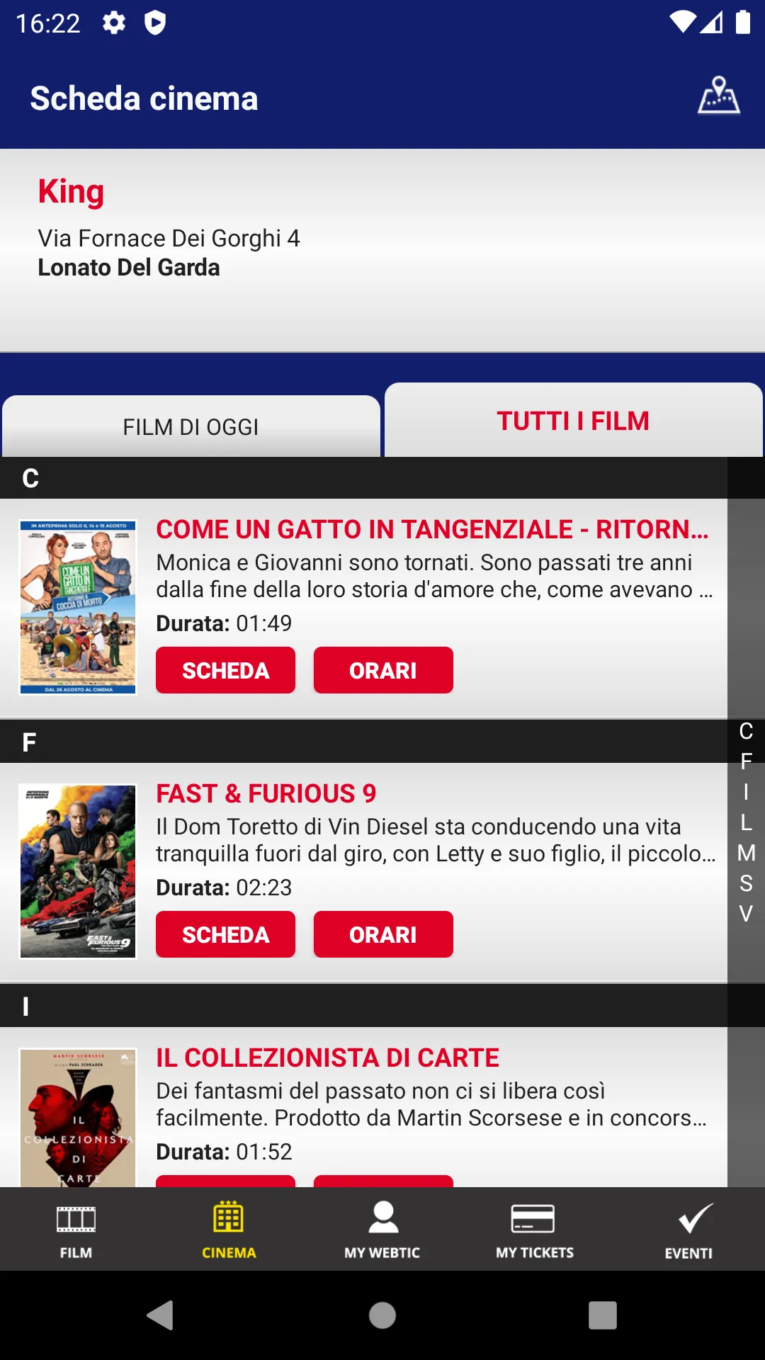 Webtic Multisala King Cinema | Indus Appstore | Screenshot