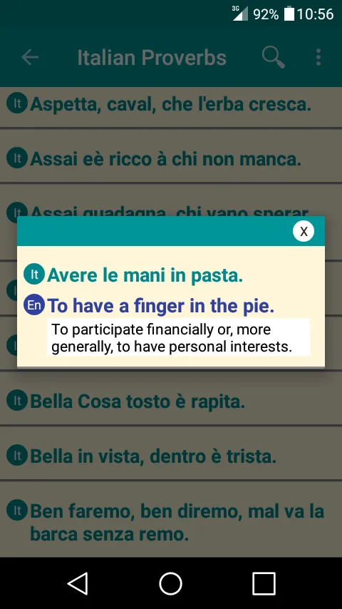 Italian-English Proverbs Dict. | Indus Appstore | Screenshot