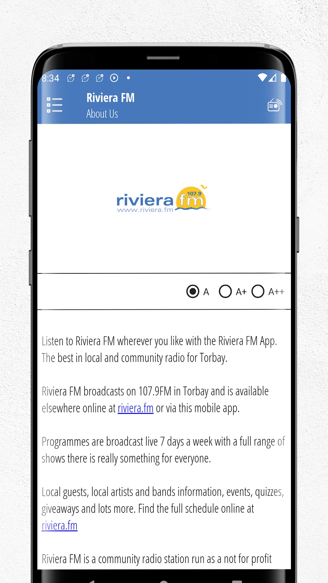 Riviera FM | Indus Appstore | Screenshot