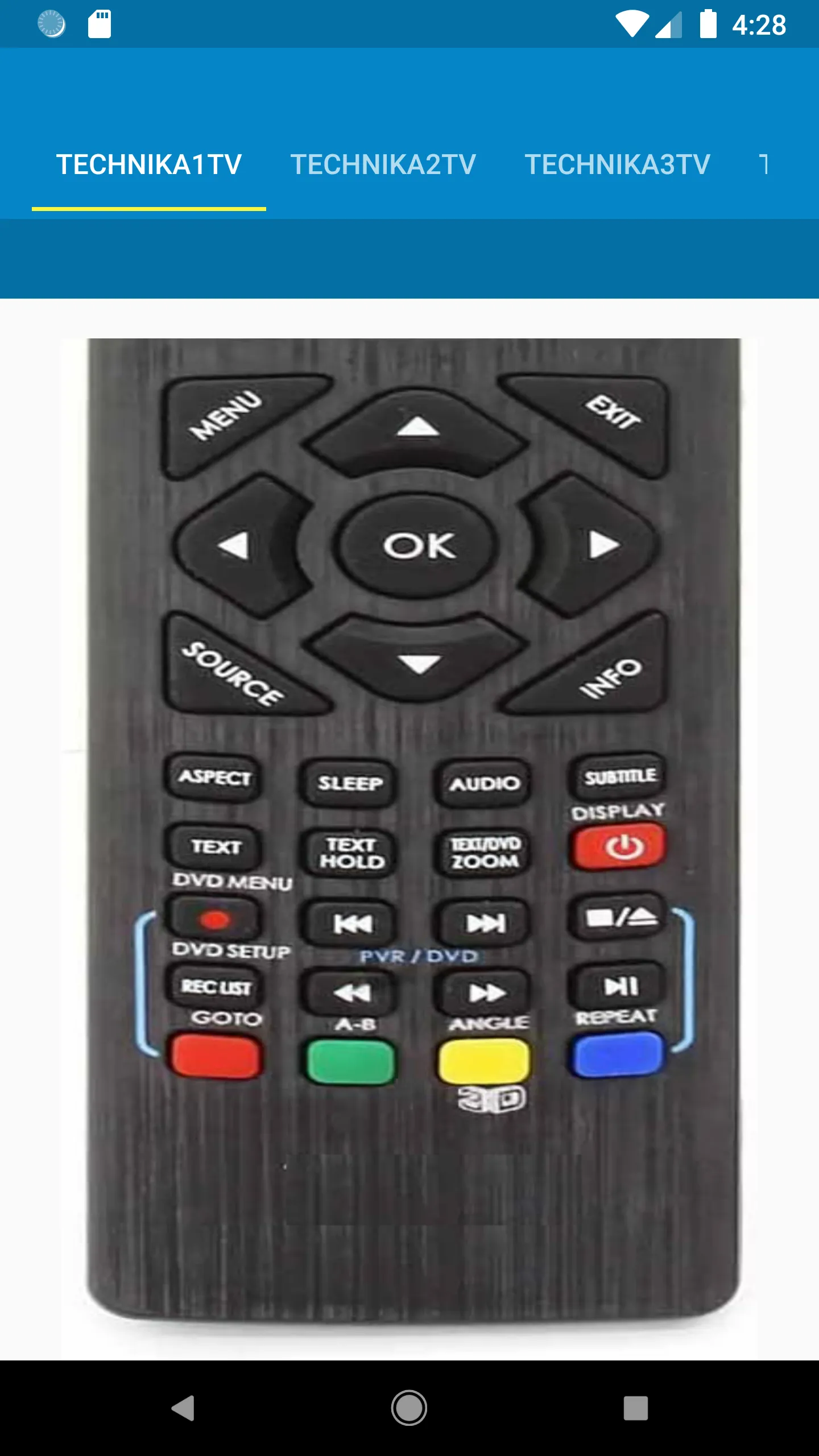 Technika TV Remote Control | Indus Appstore | Screenshot