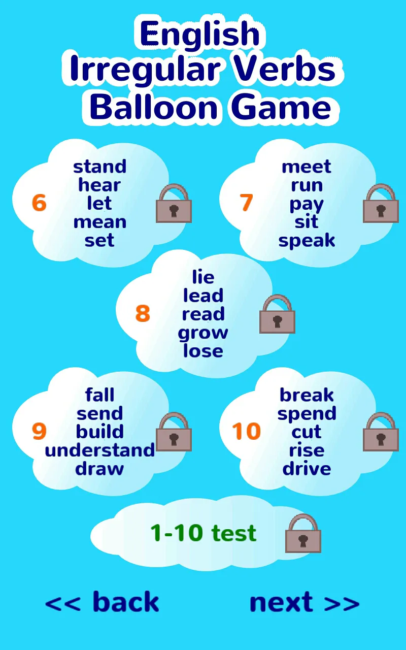 English Irregular Verbs Game | Indus Appstore | Screenshot