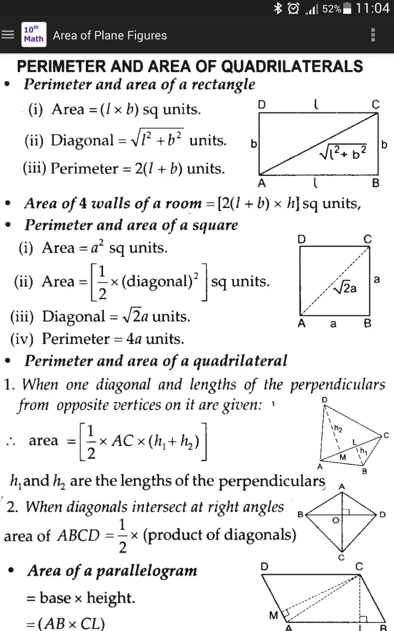 10th Class Math Formula | Indus Appstore | Screenshot