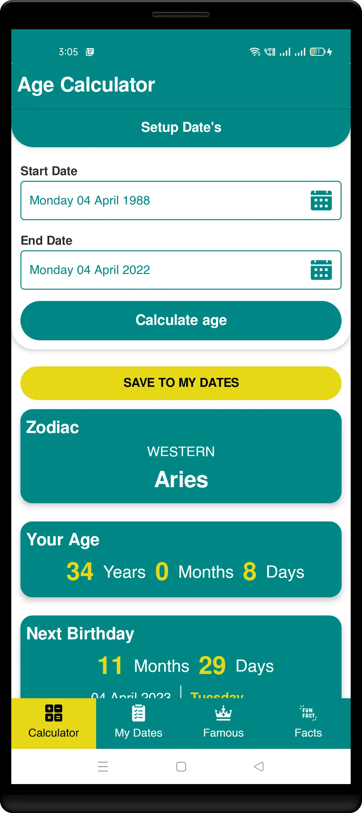 Age Calculator | Indus Appstore | Screenshot