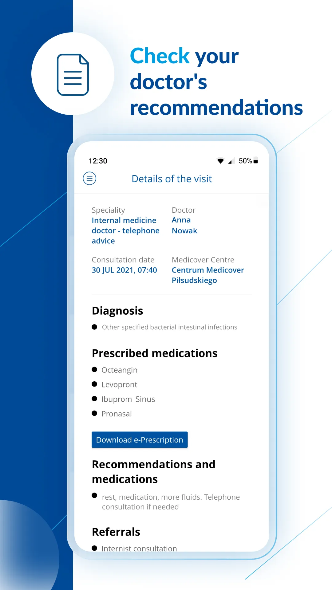 Medicover OnLine | Indus Appstore | Screenshot