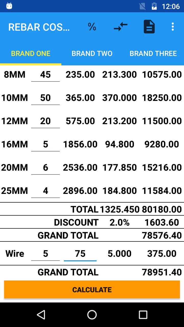 Steel TMT RebarCost Calculator | Indus Appstore | Screenshot