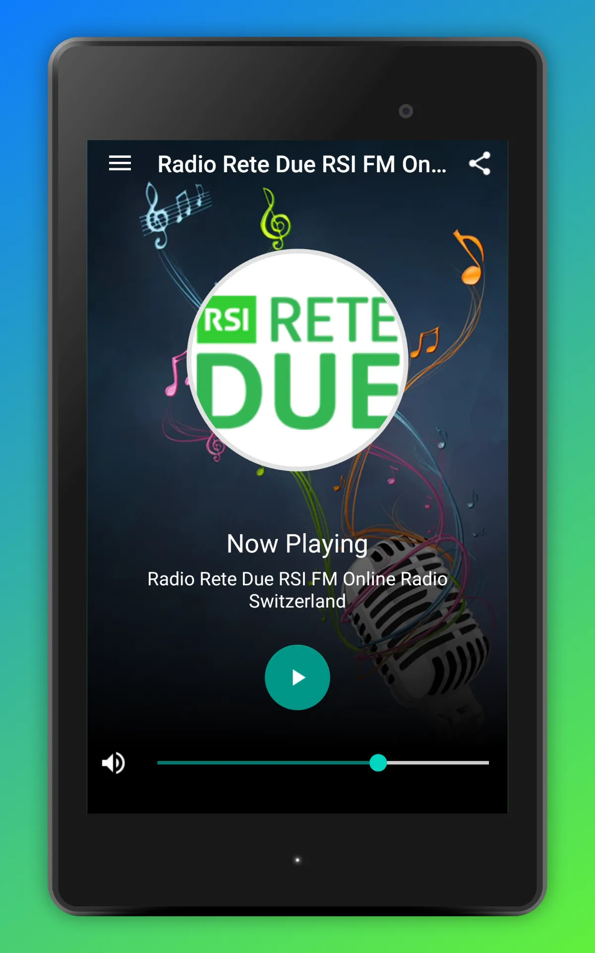 RSI Rete Due Radio App Schweiz | Indus Appstore | Screenshot