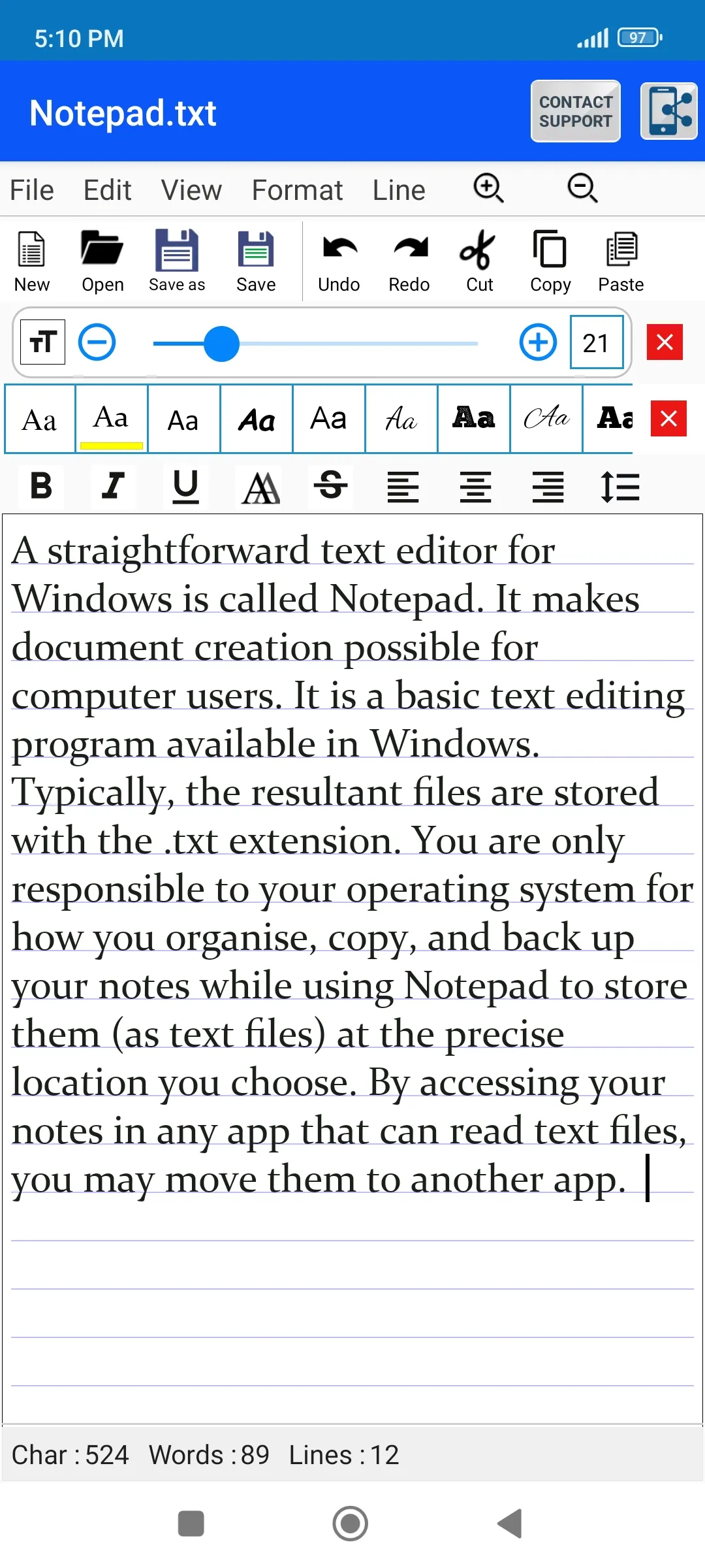 Edit Text Files TXT File Maker | Indus Appstore | Screenshot