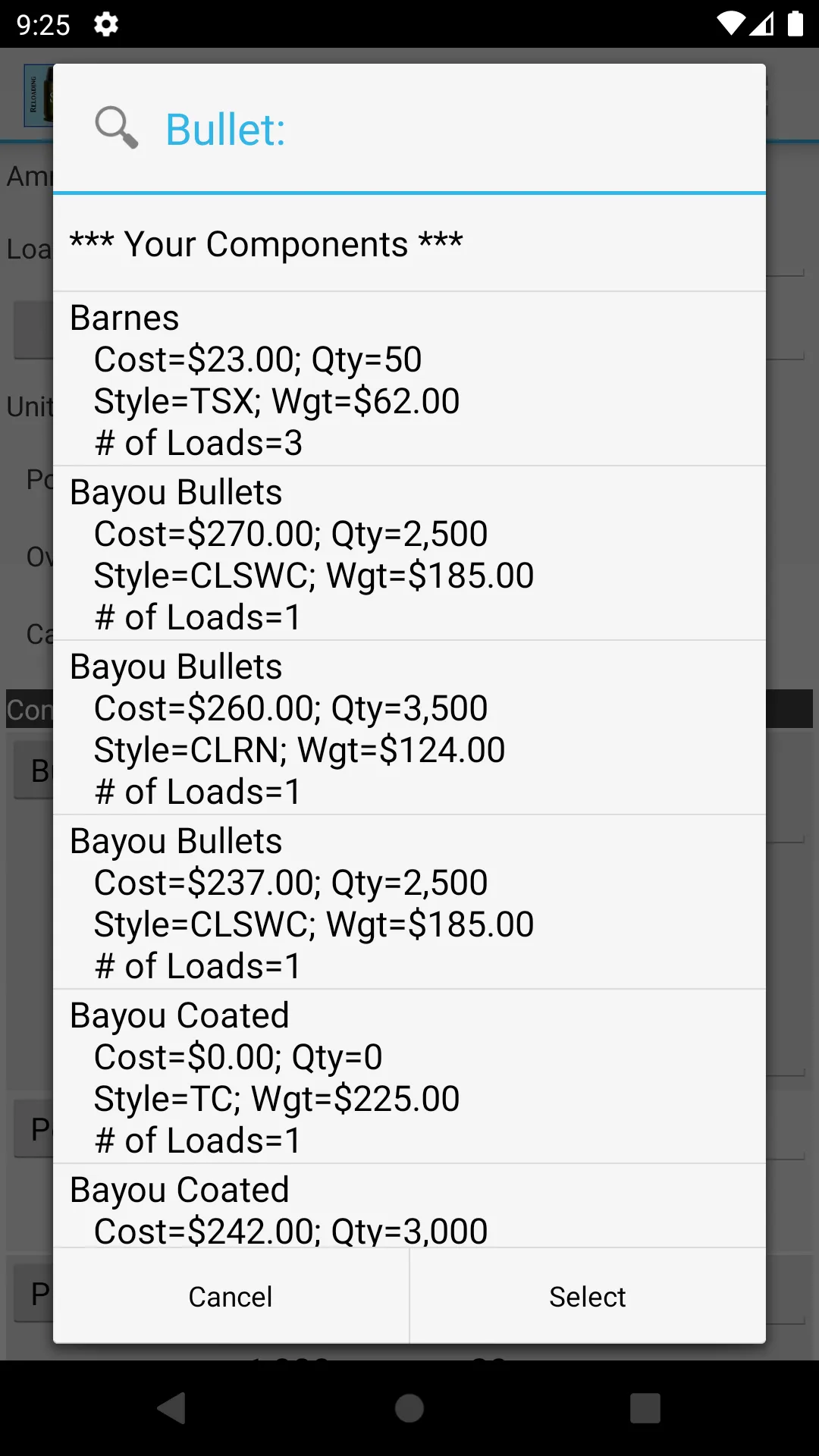 Reloading Calculator - Ammo | Indus Appstore | Screenshot