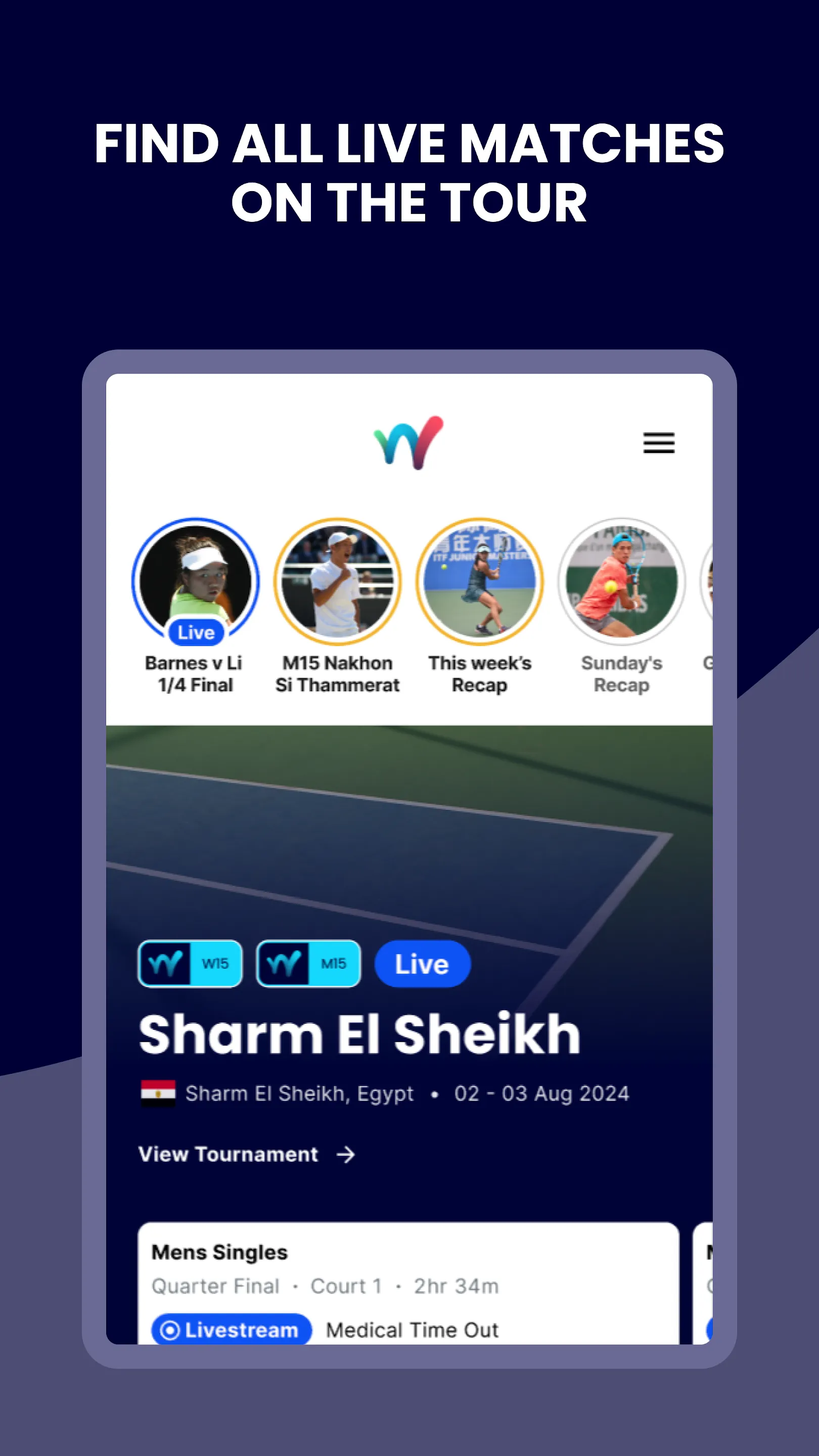 World Tennis Tour Live | Indus Appstore | Screenshot