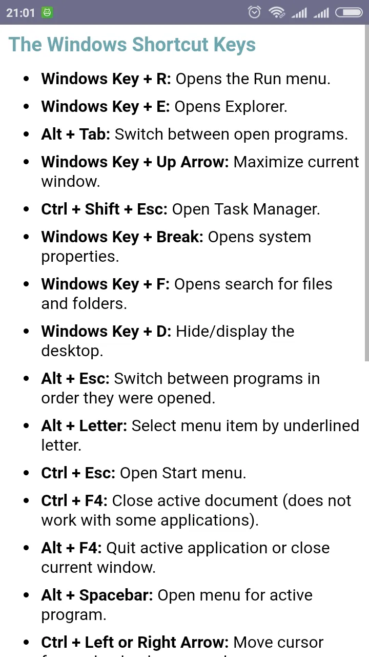 Keyboard Shortcut Keys | Indus Appstore | Screenshot