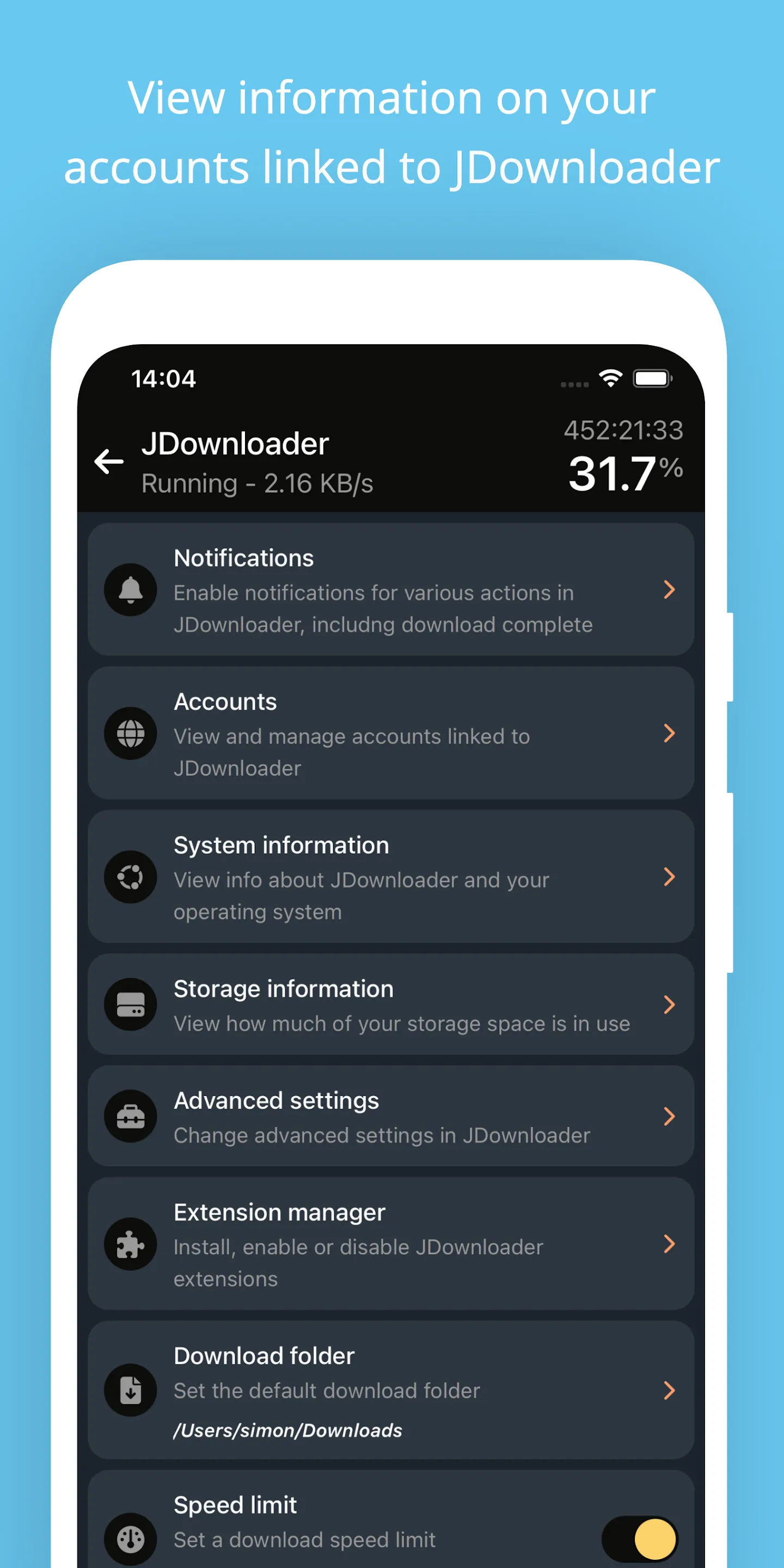 JDownloader Remote Control | Indus Appstore | Screenshot
