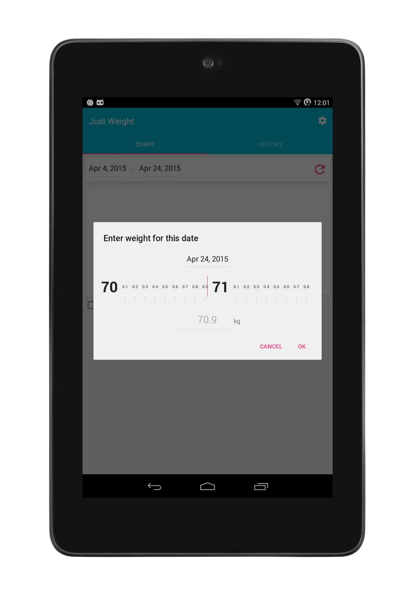 Just Weight. Track Your Weight | Indus Appstore | Screenshot