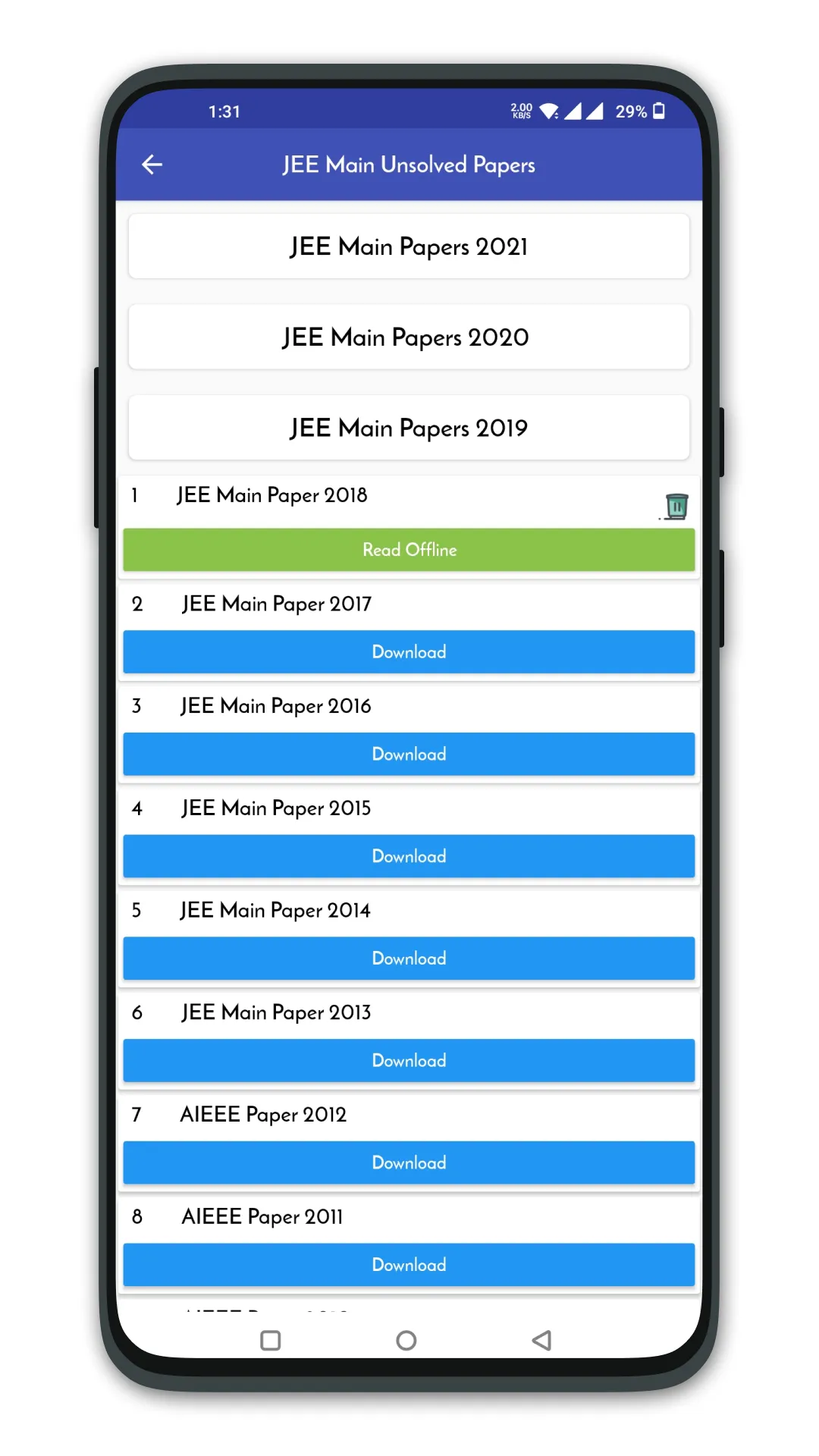 JEE Main Solved Papers | Indus Appstore | Screenshot