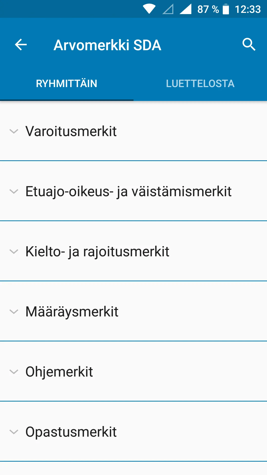 Liikennemerkit Suomessa Tietov | Indus Appstore | Screenshot