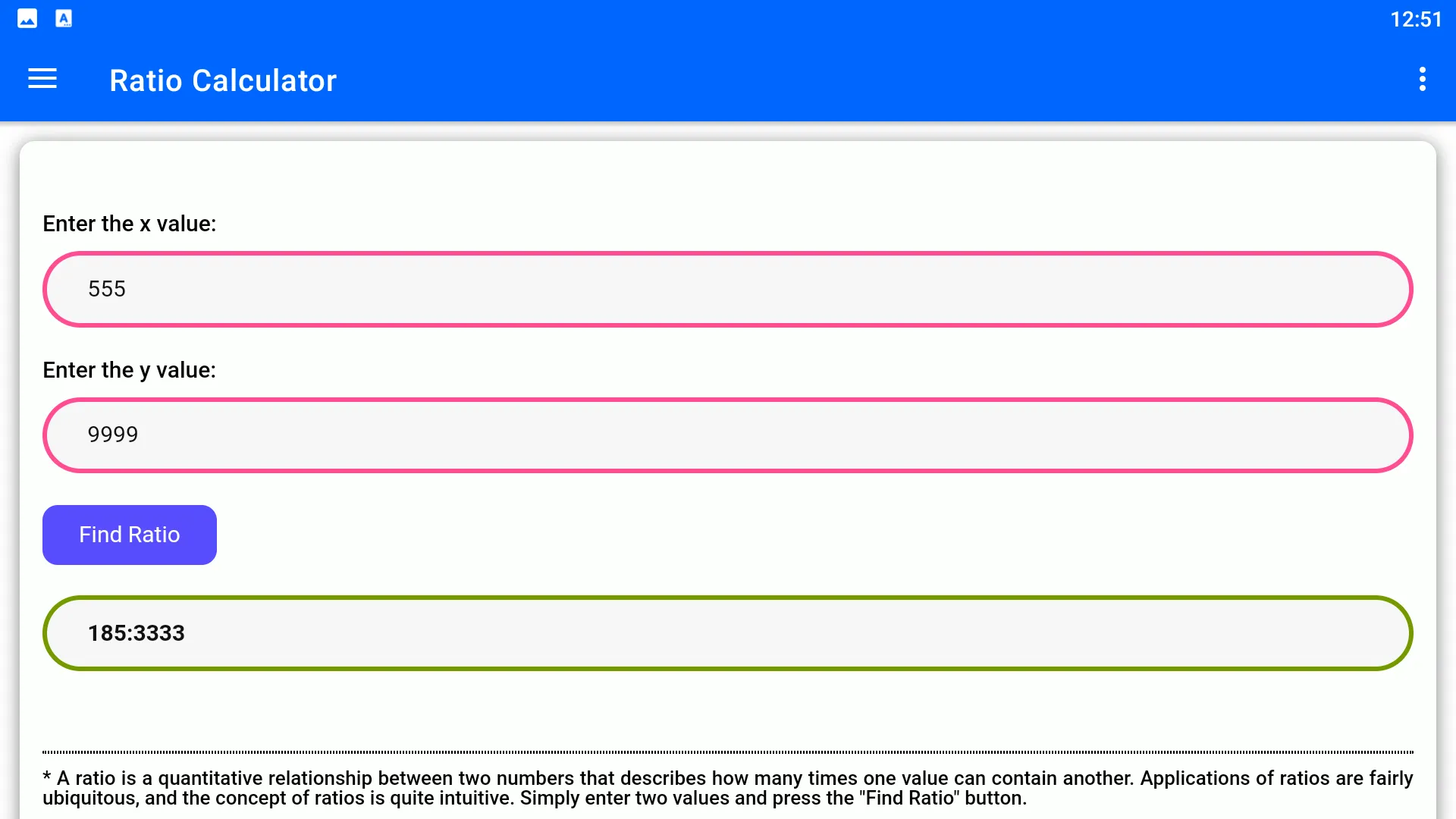 Ratio Calculator | Indus Appstore | Screenshot