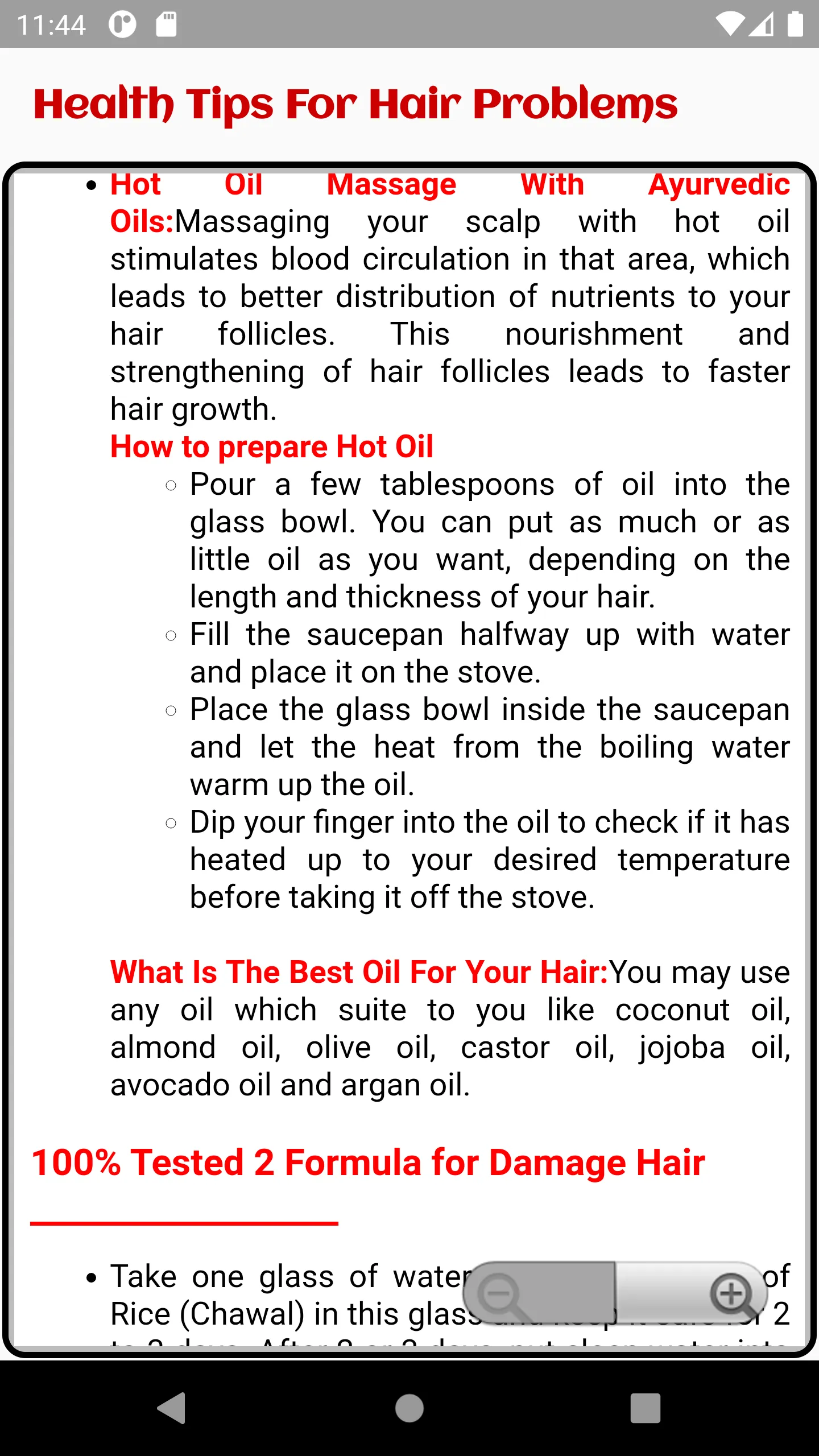 Health Tips for Hair Problems | Indus Appstore | Screenshot