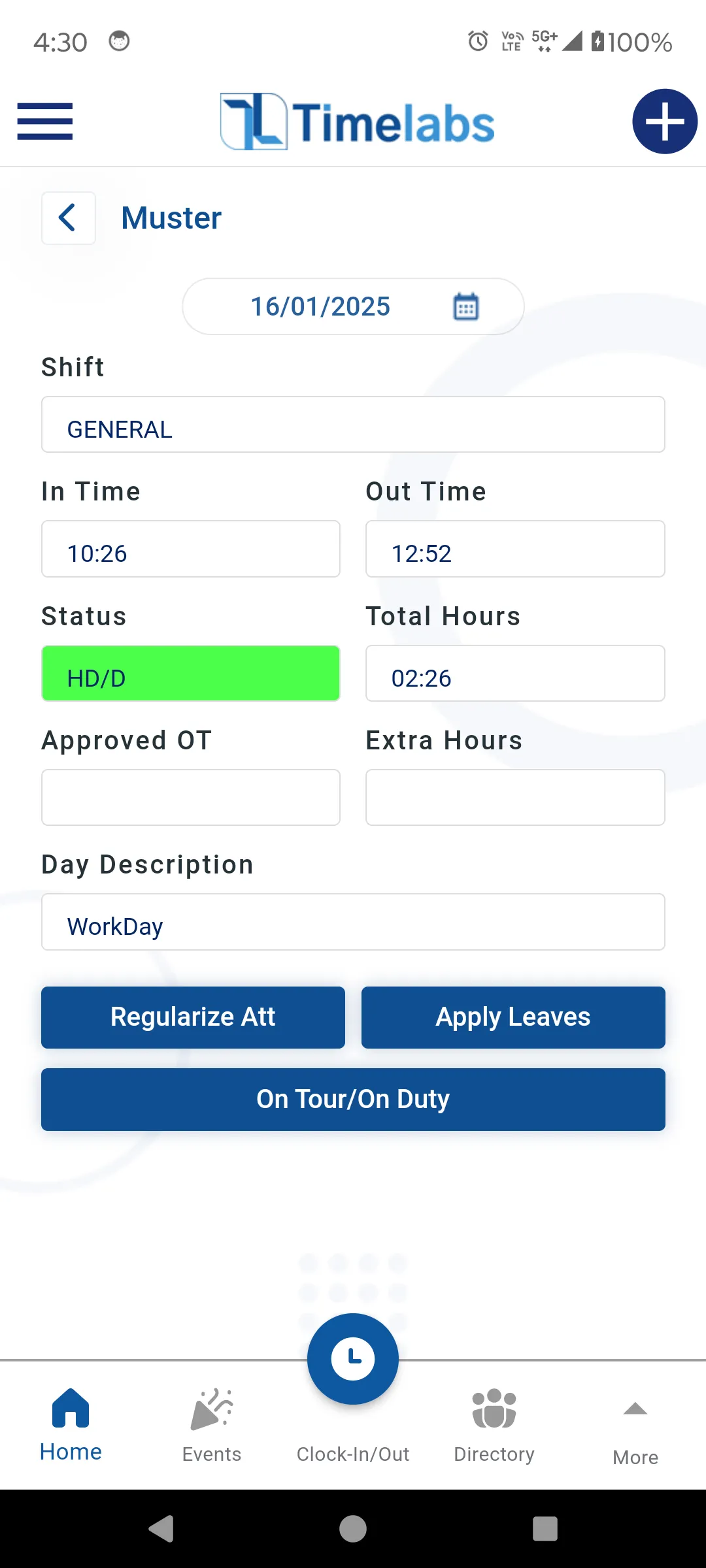 Timelabs Employee Self Service | Indus Appstore | Screenshot